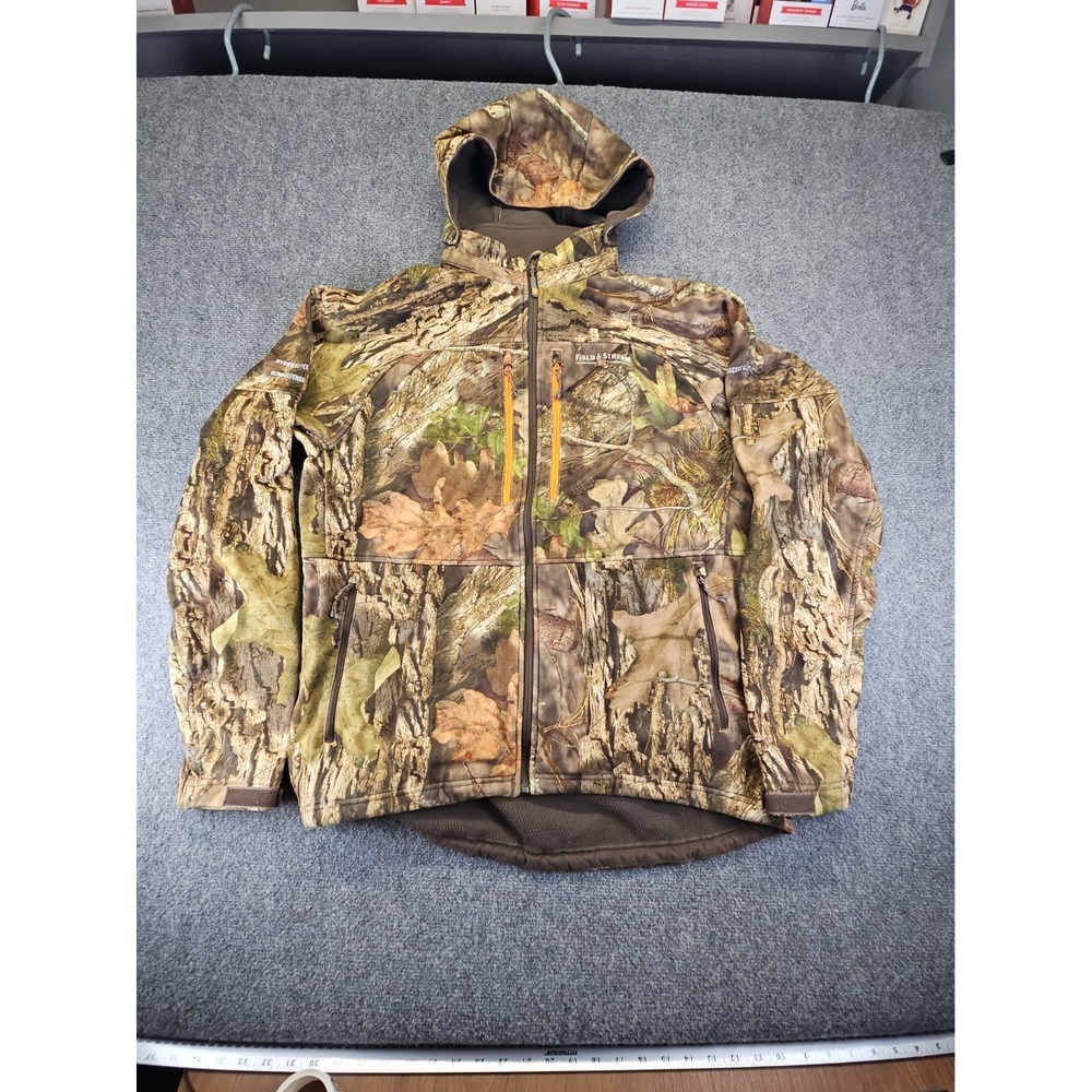 Field & Stream Mens Large Camo Full Zip Hunting Jacket NoScent C3 Camo 1824
